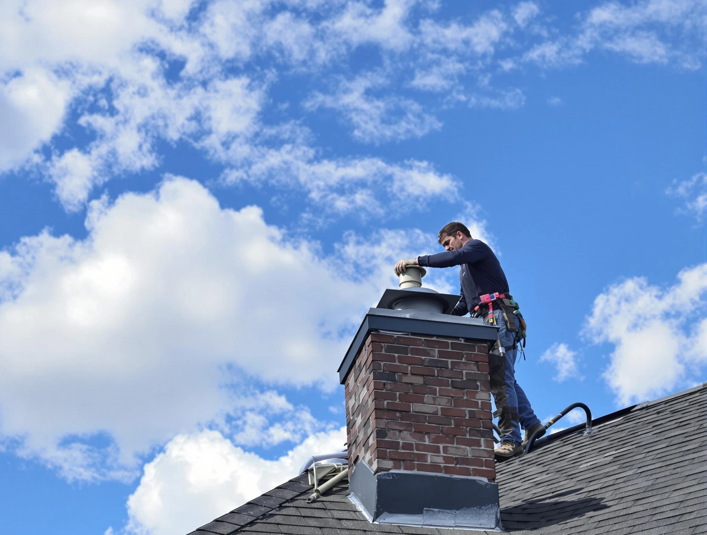 Los Chaves Chimney Sweep installing a sturdy chimney cap in Los Chaves, NM