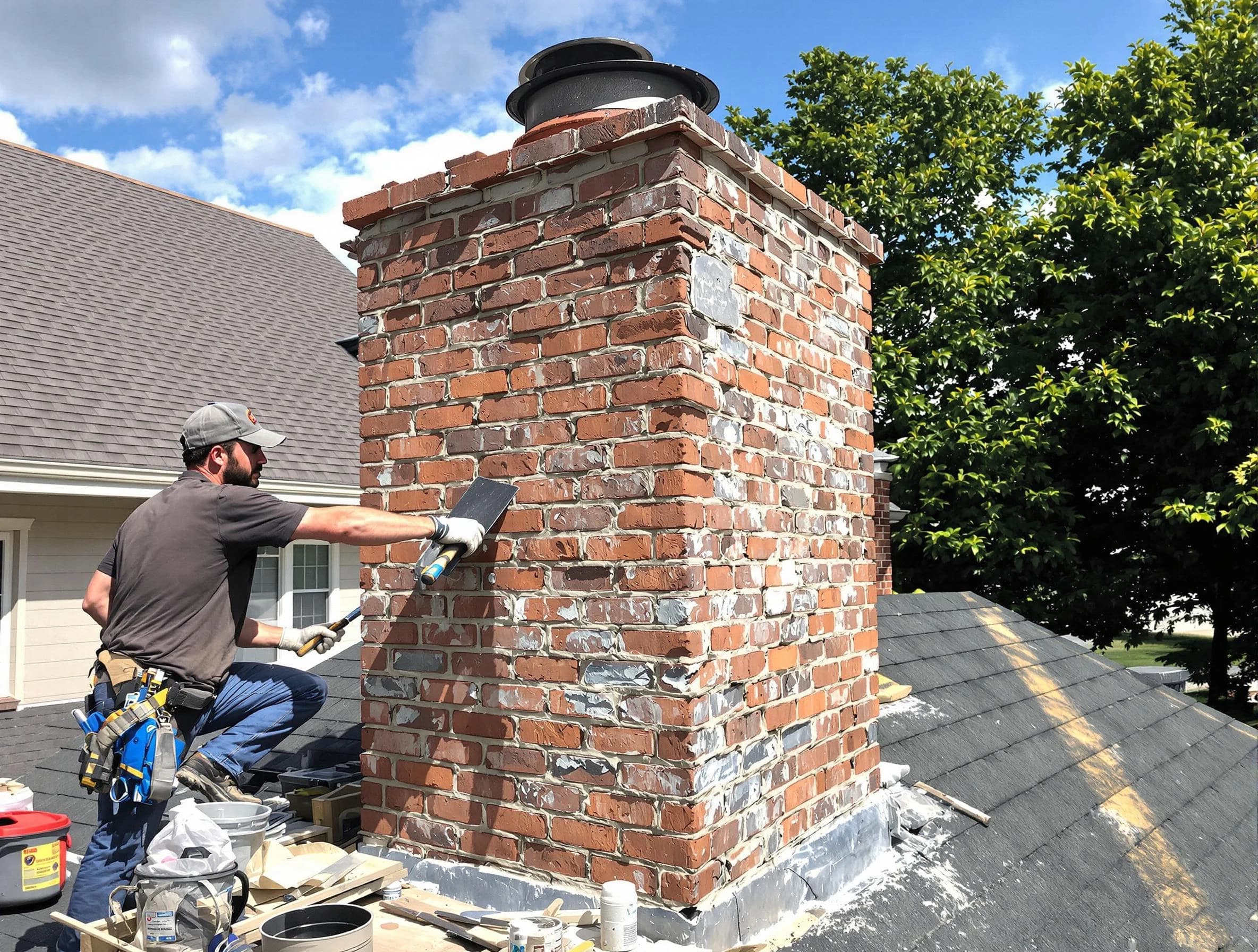 Completed chimney rebuild by Los Chaves Chimney Sweep in Los Chaves, NM