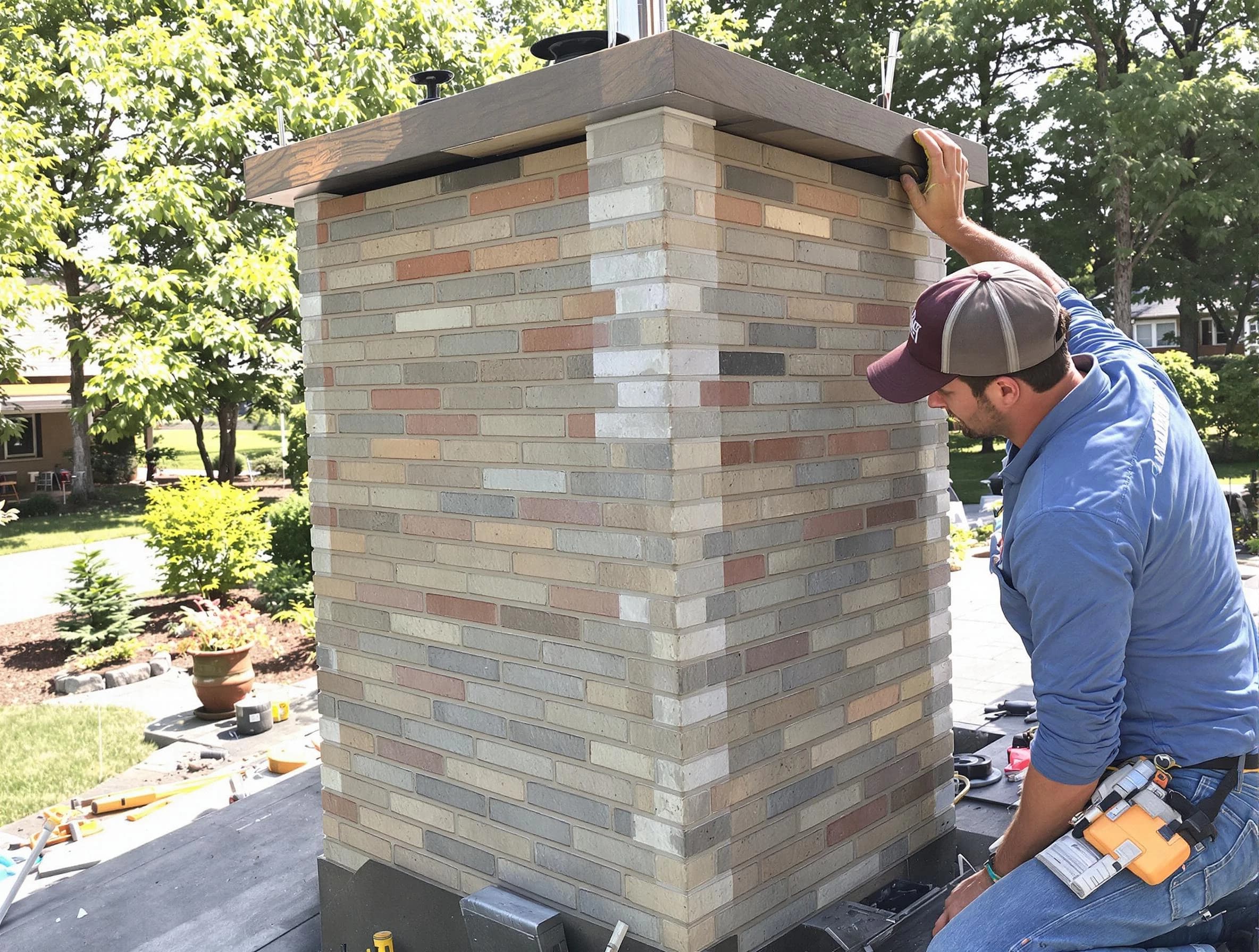Los Chaves Chimney Sweep completing a modern chimney remodel in Los Chaves, NM