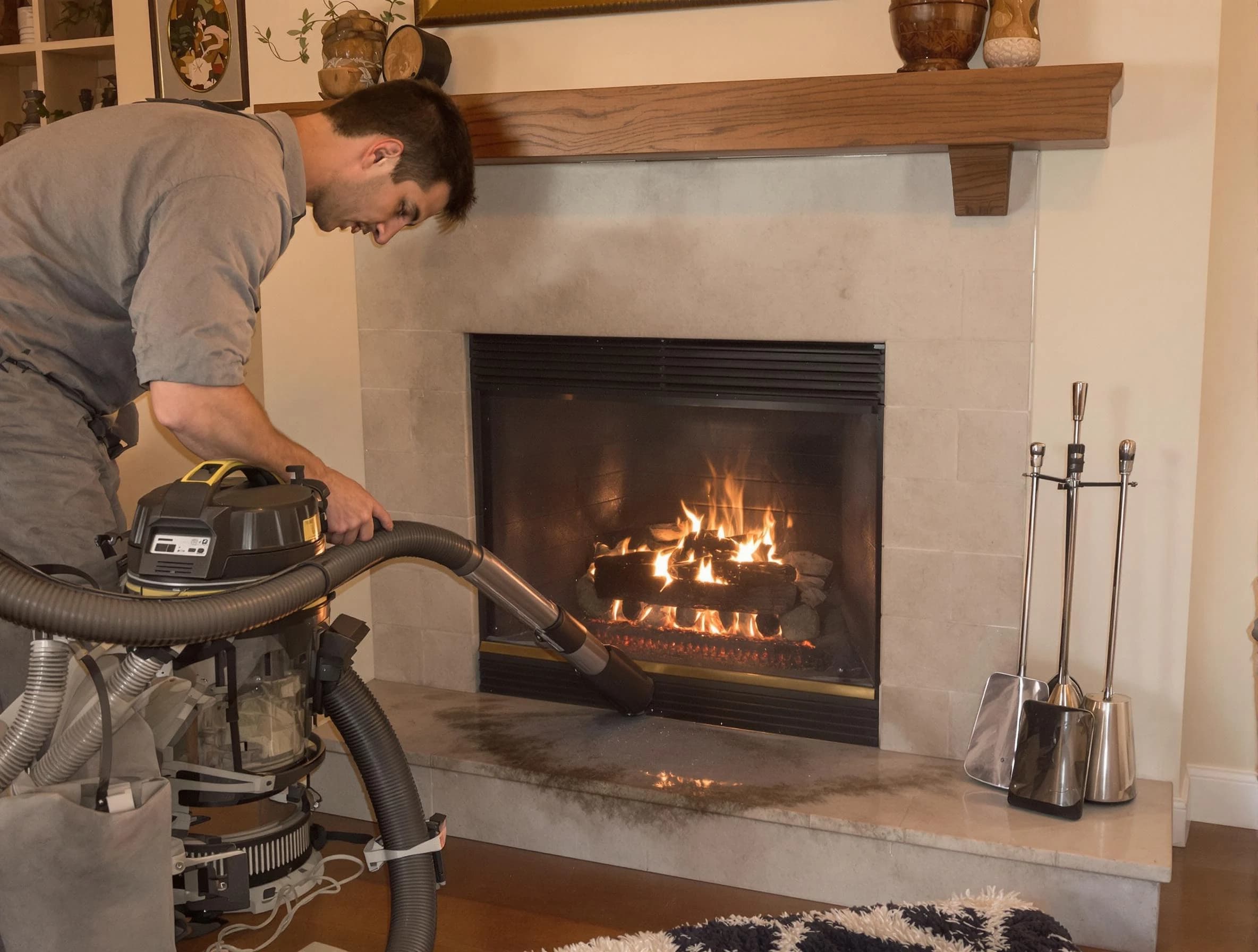Routine fireplace upkeep by Los Chaves Chimney Sweep in Los Chaves, NM