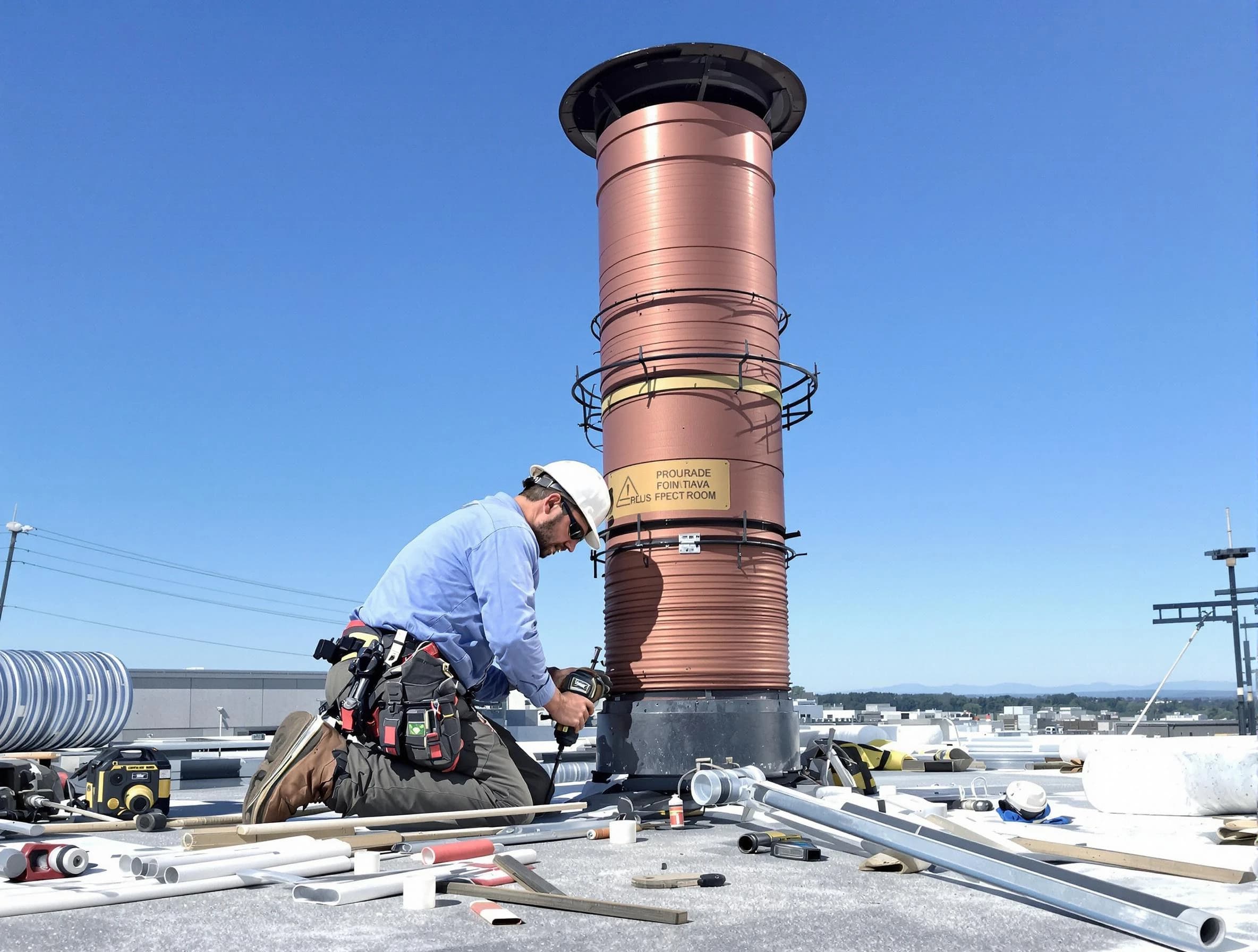 Installed chimney liner by Los Chaves Chimney Sweep in Los Chaves, NM