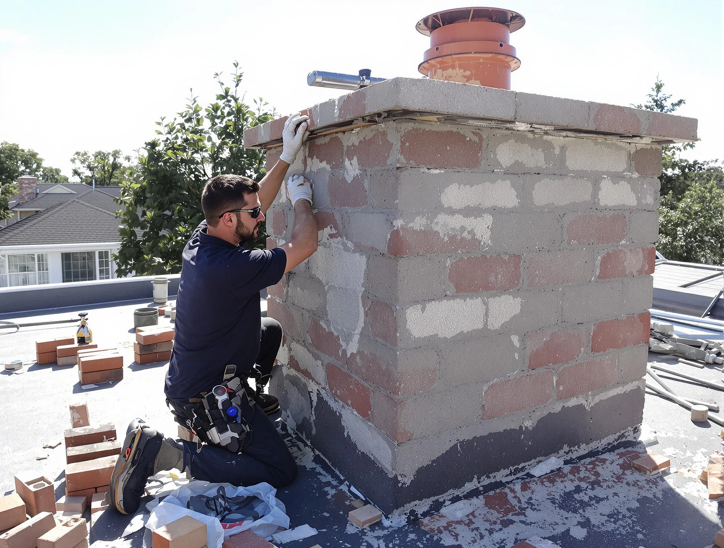 Advanced chimney repair process by Los Chaves Chimney Sweep in Los Chaves, NM