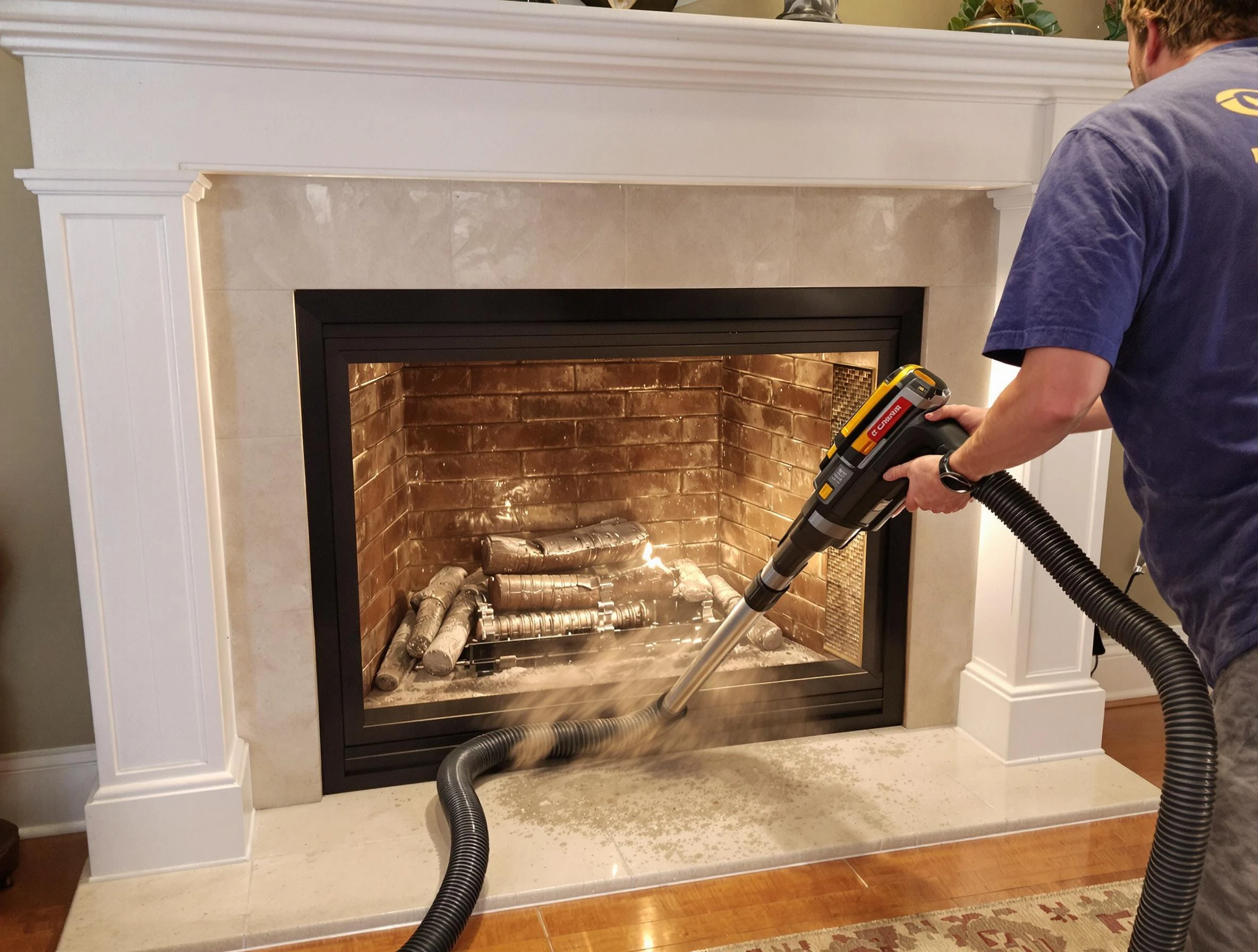 Fireplace cleaning performed by Los Chaves Chimney Sweep in Los Chaves, NM